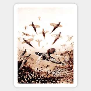 flying pheasants Sticker